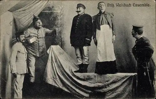 Ak Fritz Weisbach Ensemble, Komiker, Soldatenuniform