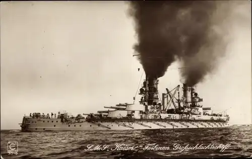 Ak Deutsches Kriegsschiff, SMS Kaiser, Turbinen Großschlachtschiff, Kaiserliche Marine