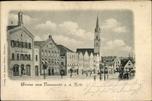 Ak Neumarkt Sankt Veit an der Rott Oberbayern, Stadtansicht, Kirche