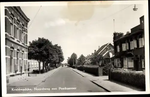 Ak Krabbendijke Zeeland, Noordweg met Postkantoor