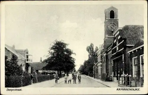 Ak Krabbendijke Zeeland, Dorpsstraat