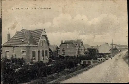 Ak Sint Philipsland Zeeland, Stationstraat