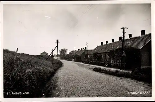 Ak Sint Philipsland Zeeland, Stationstraat