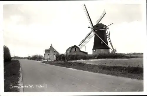 Ak Serooskerke Walcheren Zeeland Niederlande, Molen, Windmühle
