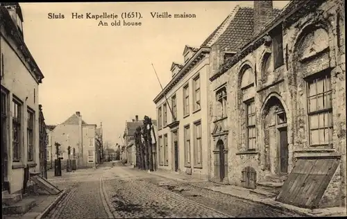 Ak Sluis Zeeland Niederlande, Het Kapelletje, Vieille maison