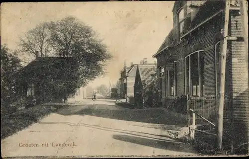 Ak Langerak Südholland, Straßenpartie