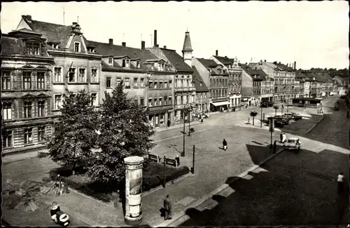 Ak Werdau in Sachsen, Markt, Litfaßsäule