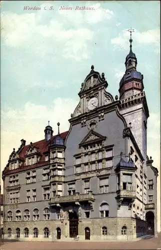 Ak Werdau in Sachsen, Neues Rathaus