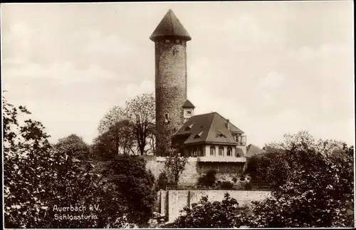 Ak Auerbach im Vogtland Sachsen, Schlossturm