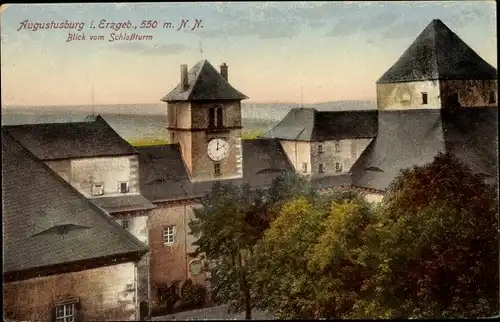 Ak Augustusburg im Erzgebirge, Blick vom Schlossturm