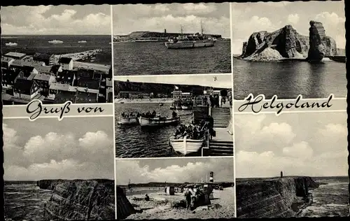 Ak Helgoland, Strand, Vogelschau, Panorama