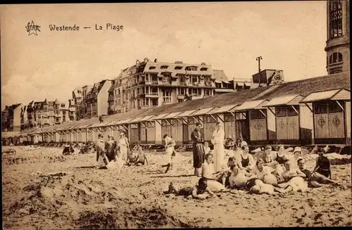 Ak Westende Westflandern, La Plage