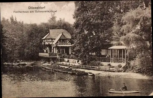 Ak Düsseldorf am Rhein, Fischerhaus am Schwanenspiegel