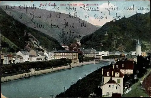 Ak Bad Ems an der Lahn, Blick von der Villa Quisiana