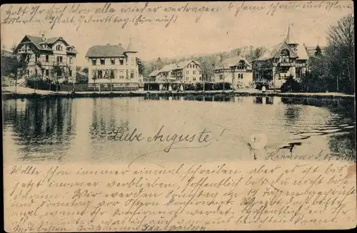 Ak Hannover in Niedersachsen, Teilansicht, Gewässer, Schwan