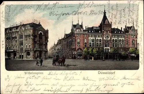 Ak Düsseldorf am Rhein, Wilhelmsplatz, Hotel Bristol