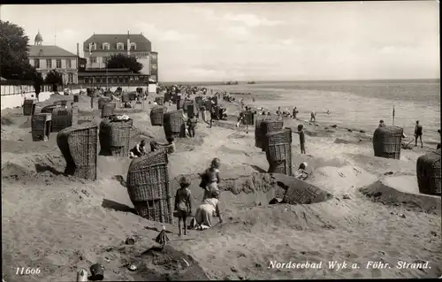 Ak Wyk auf Föhr Nordfriesland, Strandleben