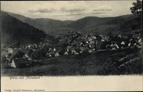 Ak Manebach Ilmenau in Thüringen, Panorama