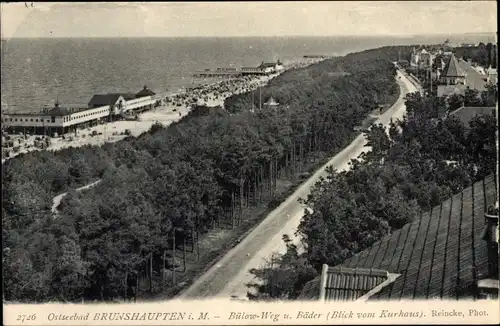 Ak Ostseebad Brunshaupten Kühlungsborn, Bülowweg und Bäder, Blick vom Kurhaus