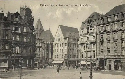 Ak Köln am Rhein, Partie am Dom mit St. Andreas