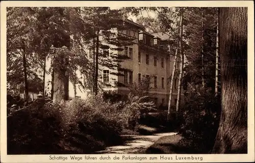 Ak Warmbad Wolkenstein in Sachsen, Bergarbeiter Sanatorium, Haus Luxemburg