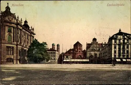 Ak München, Lenbachplatz, Synagoge