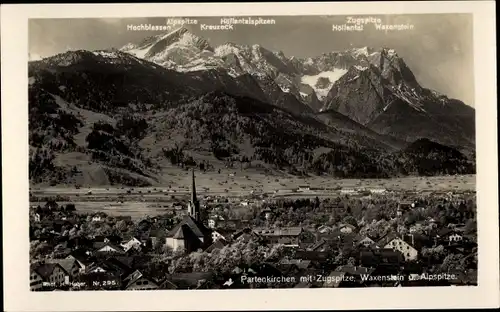 Ak Garmisch Partenkirchen in Oberbayern, Zugspitze, Waxenstein, Alpspitze