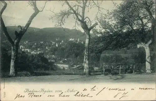Ak Baden Baden am Schwarzwald, Teilansicht vom Echo