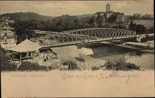Ak Giebichenstein Halle an der Saale, Burg Giebichenstein, Reilsburg, Brücke