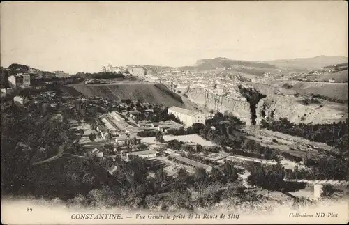 Ak Constantine Algerien, Vue Generale prise de la Route de Setif