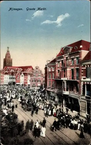 Ak Nijmegen Gelderland, Groote Markt