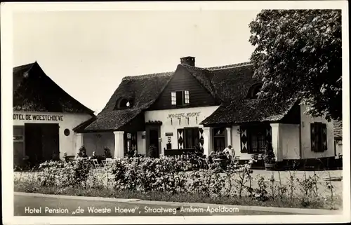 Ak Apeldoorn Gelderland, Hotel Pension de Woeste Hoeve, Straatweg Arnhem Apeldoorn