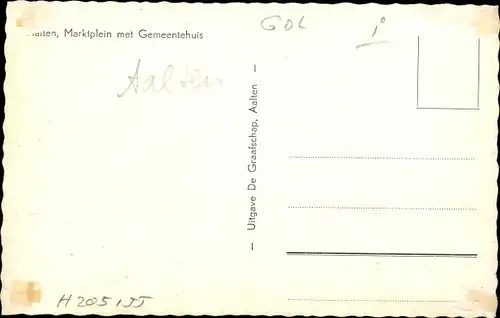 Ak Aalten Gelderland, Marktplein met Gemeentehuis