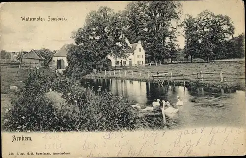 Ak Arnhem Gelderland Niederlande, Watermolen Sonsbeek