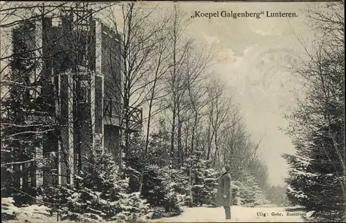 Ak Lunteren Ede Gelderland, Koepel Galgenberg, Winter