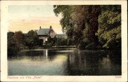 Ak Tiel Gelderland, Plantsoen met Villa Flora