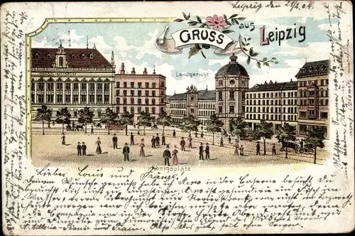 Litho Leipzig in Sachsen, Landgericht, Königsplatz