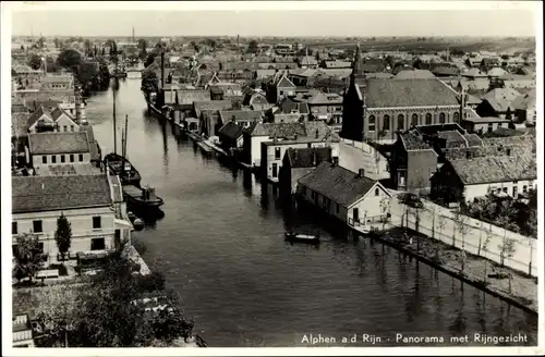 Ak Alphen aan den Rijn Südholland, Panorama met Rijngezicht