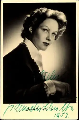 Ak Schauspielerin Jeanette Schultze, Autogramm, Portrait