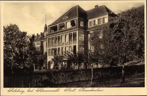 Ak Sulzburg im Breisgau Hochschwarzwald, Das städtische Krankenhaus