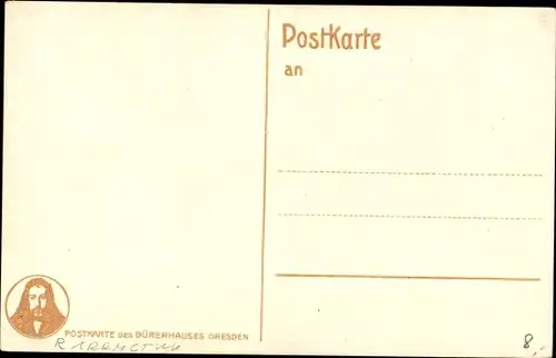 Künstler Ak Dresden, Postkarte des Dürerhauses, Napfkuchen, Kaffeekanne, Geschirr