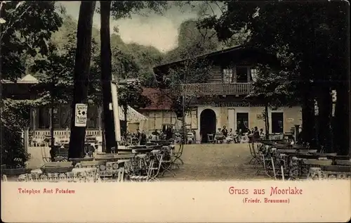 Ak Berlin Zehlendorf Wannsee Moorlake, Gasthaus Moorlake