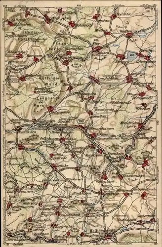 Landkarten Ak Rittmarshausen Gleichen in Niedersachsen, Wona Karte 708, Heiligenstadt