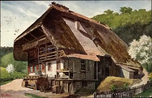 Künstler Ak Hertter, Frühling auf Bergeshöhen, Motiv aus dem Schuttertal