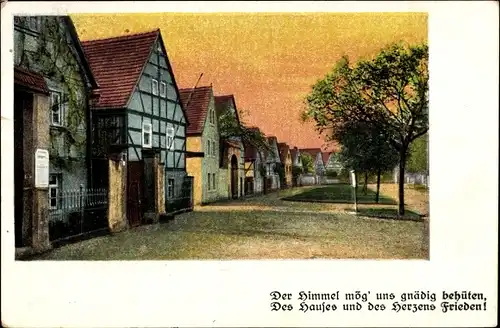 Gedicht Ak Der Himmel mög' uns gnädig behüten, des Hauses und des Herzens Frieden, Ortsansicht