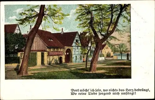 Gedicht Ak Dort möcht' ich sein, wo nichts das Herz bedrängt, Ortsansicht