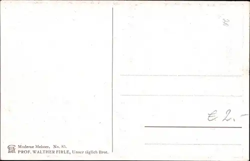 Künstler Ak Firle, Walther, Familie beim Tischgebet, Unser täglich Brot