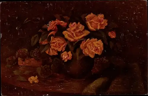 Künstler Ak Rammelt Bürger, Gelbe Rosen