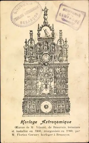 Ak Besançon Doubs, Horloge Astronomique par Florian Goudey