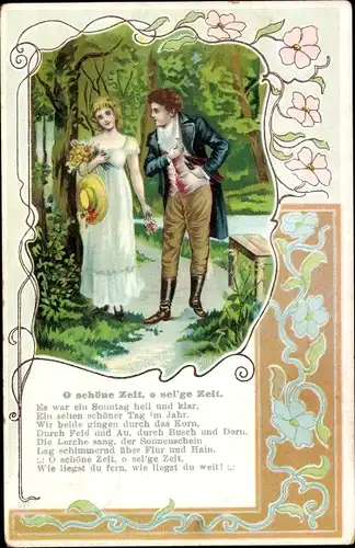 Lied Litho O schöne Zeit, o sel'ge Zeit, Liebespaar